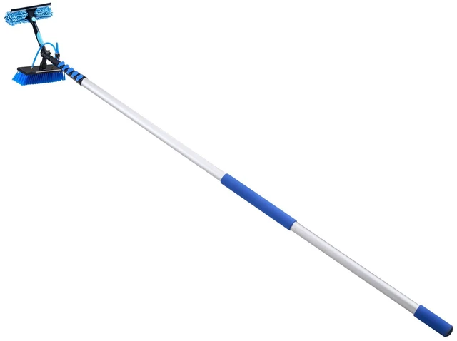 Alt view image 8 of 8 - VEVOR Solar Panel Cleaning Kit, 39 ft, Water Fed Pole Kit with Cleaning Brush, Soap Dispenser, Extendable Aluminum Telescopic Pole, 180° Rotatable Brush Head, for Roof Mounted Solar Panels, Windows