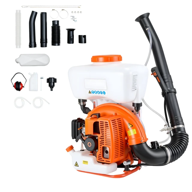 Alt view image 9 of 9 - VEVOR Backpack Fogger Sprayer, 63CC 3HP Engine, Gas Powered Fogger Sprayer with 4 Gallon Tank, Powder and Liquid Mister Duster System for Effective Fleas Ticks Critters Control, Gardening & Farming