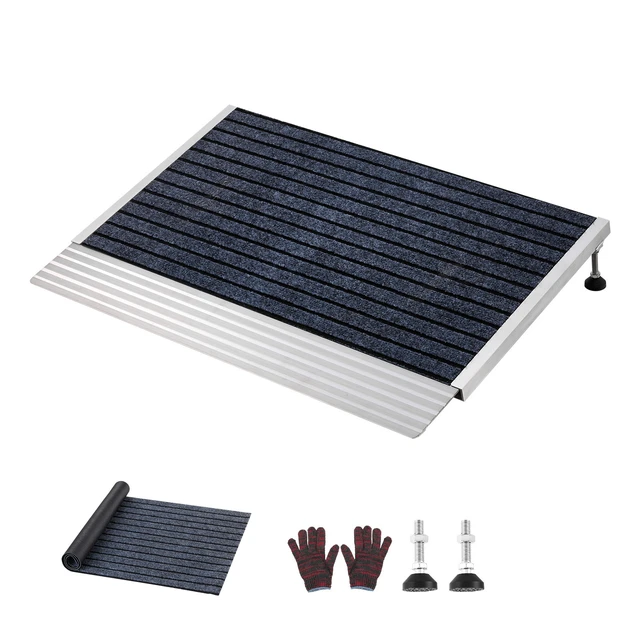 Alt view image 8 of 8 - VEVOR Threshold Ramp for Doorways, 24 x 35.8 in, Platform Aluminum Wheelchair Ramp with Adjustable Height, Non-Slip Door Threshold Ramps, 800 lbs Load Capacity, for Home Steps, Wheelchairs, Walkers