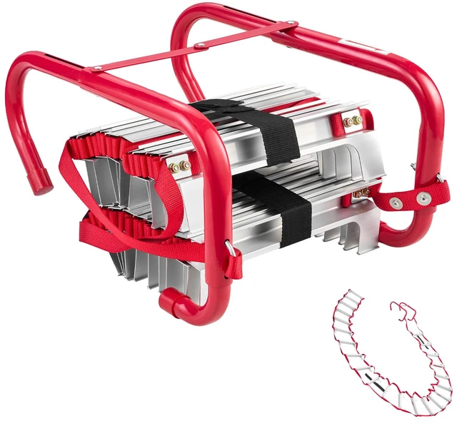 Alt view image 9 of 9 - VEVOR Fire Escape Ladder 3-Story 25FT Retractable Emergency Safety Fire Ladder