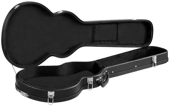 Main image of VEVOR Electric Guitar Hard Case, 42.2 Inch, Wooden Hard-Shell Protective Carrying Case with Lock Latch, Sponge Lining, Keys, Accessory Compartment, Water-Resistant, for 39 Inch Les Paul Guitars, Black