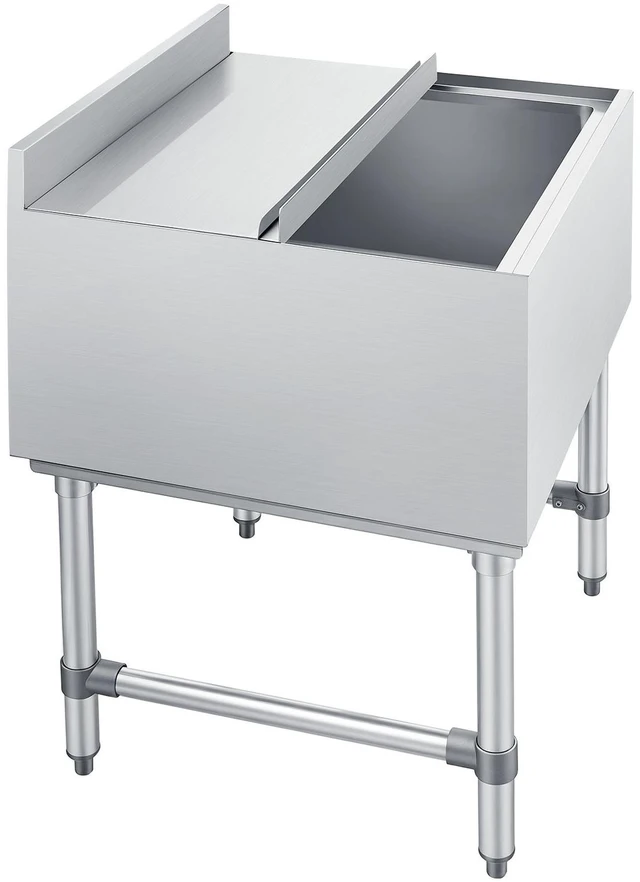 Alt view image 15 of 15 - VEVOR Commercial Ice Bin, 79.9 Qt Max Capacity, 24 x 24 x 33 Inch Stainless Steel Ice Chest with Sliding Lid, 24H Long-Lasting Insulation, Cooler Cart Cocktail Unit for Bar Restaurant Pub, NSF