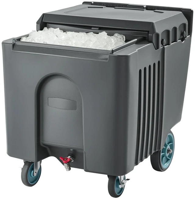 Alt view image 15 of 15 - VEVOR Commercial Ice Bin, 125 lbs Portable Ice Caddy, 31.5 x 22.8 x 29 inch Insulated Ice Carrier with 4 Wheels and Flip Lid, Large Ice Bin for Catering, Kitchens, Bistros, Restaurants, and Bars