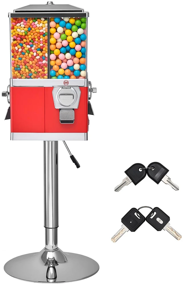 Alt view image 15 of 15 - VEVOR Candy Vending Machine, Four Compartment Candy Vending Machine with Stand, Gumball & Candies Vendings Machines with Adjustable Height, Vintage Candies Dispenser for Shop, Arcade, Family Gathering