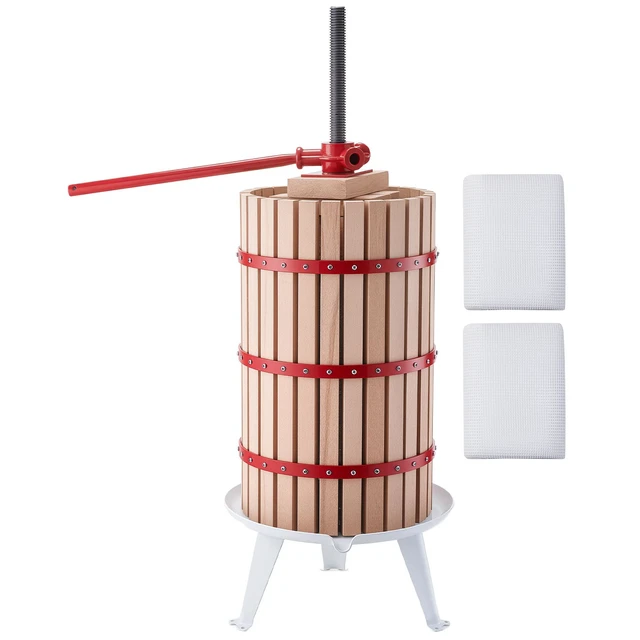 Alt view image 8 of 8 - VEVOR Fruit Wine Press, 7.93Gal/30L Manual Juice Maker, Solid Beech Wood Basket, Vintage Traditional Juicer with 6 Press Wooden Blocks, 2 Filter Bags, Heavy Duty Pole Handle Bar for Cider Apple Grape