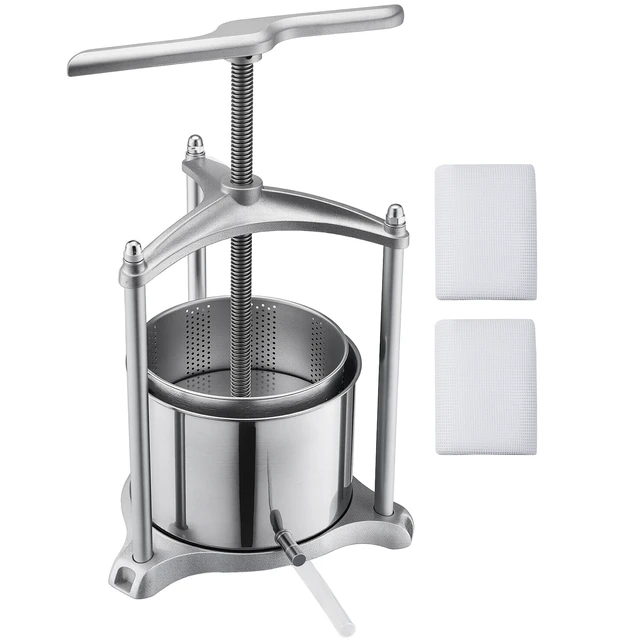 Alt view image 8 of 8 - VEVOR Fruit Wine Press, 1.6 Gallon/6L, Stainless Steel Manual Juice Maker with Powerful T-Shaped Handle, Juice Making for Apple/Grape/Orange/Berry, Cheese/Tincture/Herbal Press, for Kitchen Home