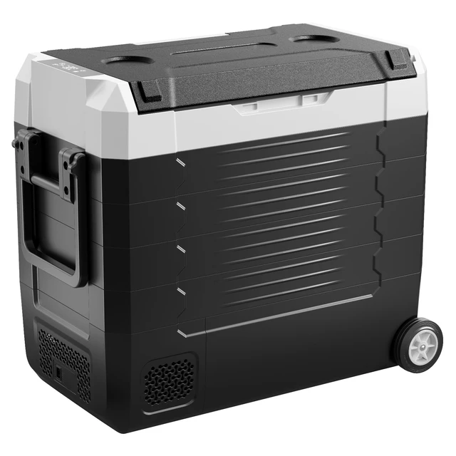 Alt view image 8 of 8 - VEVOR Car Refrigerator, DC 12/24V AC100-240V Compressor Electric Cooler, -4°F to 68°F Truck Refrigerator with APP Control, Wheels & Dual Zone, 58 QT Cars Cooler for RVs, Boats, Camping, Fishing