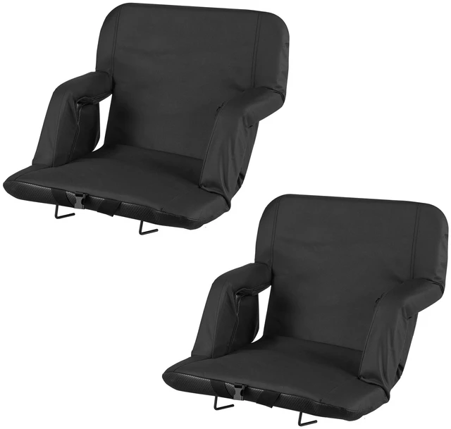 Alt view image 9 of 9 - VEVOR Stadium Seat, 6 Adjustable Angle Wide Bleacher Chair, 2.9'' Cushion Padded Stadium Seat with Armrest and Back Support, Stadiums Chair with Hook Cupholder for Picnics, Beach Sports, and Gaming