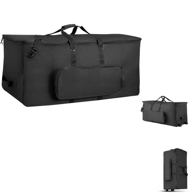 Alt view image 8 of 8 - VEVOR Electronic Drum Kit Bag, 600D, Padded Drum Bag with Wheels, Large 36.2 x 16.5 x 16.1 in Interior, Lightweight Travel Case with Detachable Dividers, Multiple Pockets, for Electric Drums, Black