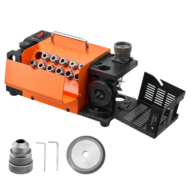 Alt view image 9 of 9 - Drill Bits Sharpener MR-13D, 313mm Professional Drill Bit Grinder with Adjustable Lip Relief Angle, Front Cutting Lip & 95°-135° Point Angle, 5800RPM Re-Sharpener with 11 Collets & CBN Wheel