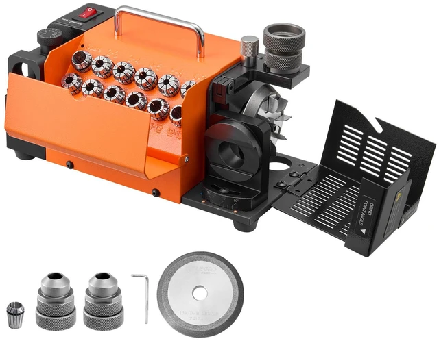 Alt view image 2 of 2 - Drill Bits Sharpener MR-13A, 3-15mm Drill Bit Grinder Sharpener with 95°-135° Adjustable Point Angle, 5800RPM High Speed Re-Sharpening Machine with 13 Collets & CBN Wheel for Workshops Garages