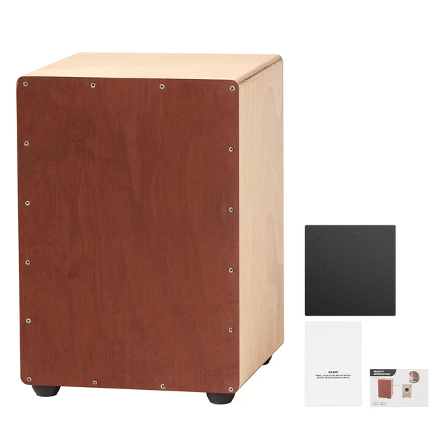 Alt view image 9 of 9 - VEVOR Cajon Box Drum Wooden Birchwood Compact Percussion Instrument with Snare Wires