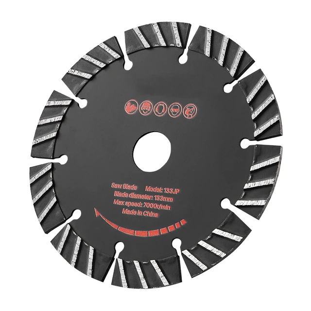 Alt view image 8 of 8 - VEVOR Diamond Blades 5.24 inch, 5-Pack Wall Chaser Saw Blade Cutting Blade, 0.79 in Arbor, High-Hardness Diamond Segments, 65Mn Steel Core, Dry Wet Cutting, Clean Edges for Concrete Brick Stone Cement