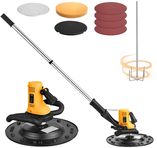 Main image of VEVOR Electric Power Trowel, 800W Concrete Finishing Machine Corded with Mixing Rod, 6-Speed Adjustable 120200 RPM, Steel & Plastic Trowel Discs, Extension Handle, Floor Smoothing Cement Finisher