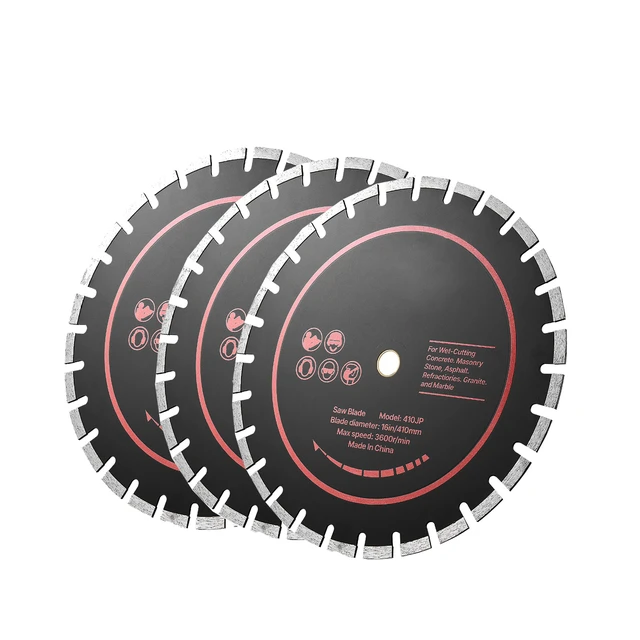 Alt view image 7 of 7 - VEVOR Diamond Blades 12 inch, 3-Pack Concrete Saw Blade Set, 1 in Arbor, High-Hardness Diamond Segments, 65Mn Steel Core, Dry Wet Cutting, Clean Edges for Concrete, Masonry, Brick, Stone, Granite