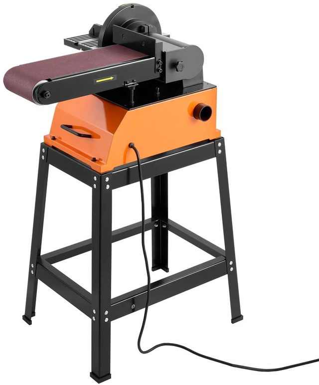 Alt view image 2 of 2 - Professional Belt Sander with Stand, 9" Disc & 6" x 48" Belt Sander Combo, 800W Sanding Machine with 0 - 45° Adjustable Worktable for Woodworking, Furniture Refinishing, Knife Sharpening