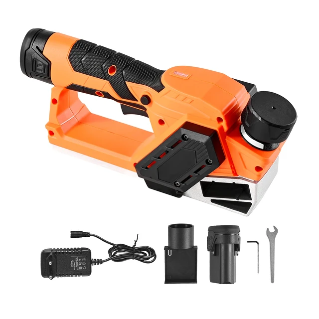 Alt view image 9 of 9 - VEVOR Cordless Handheld Planer, 2-1/5-Inch Cut Width, 14500 RPM Electric Hand Wood Planer with 2 Ah 12V Lithium Battery, Brushless Motor, Adjustable Cut Depth, 2 Blades, for Woodworking Wood Chamfer