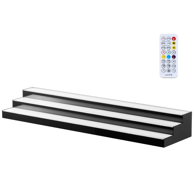 Alt view image 15 of 15 - VEVOR LED Lighted Liquor Bottle Display, 3 Tiers 48 inches, Acrylic Illuminated Home Bar Shelf Display with RF Remote & App Control, DIY Setup with Type-C Cables, 9 Static Colors, for 36-48 Bottles