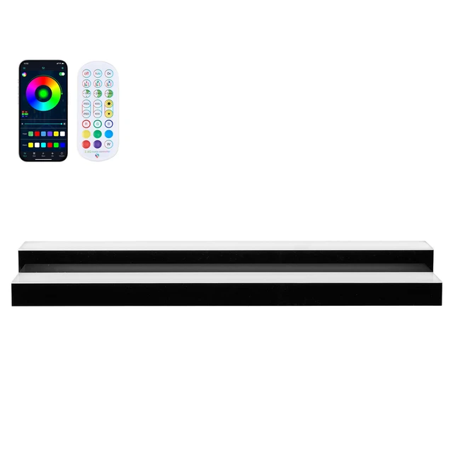 Alt view image 15 of 15 - VEVOR LED Lighted Liquor Bottle Display, 2 Tiers 40 inches, Supports USB, Acrylic Illuminated Home Bar Shelf Display with RF Remote & App Control, 9 Static Colors, Timing Mode, for 20-28 Bottles