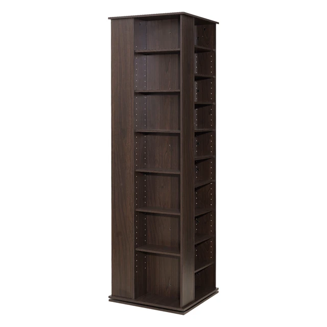 Alt view image 8 of 8 - VEVOR Media Storage Cabinet, CD Rack Tower, 34 Compartments Rotating Media Tower Rack for CDs, DVDs, Books and Game Discs, DVD Stand for Living Room, Home Office and Recording Room, Brown