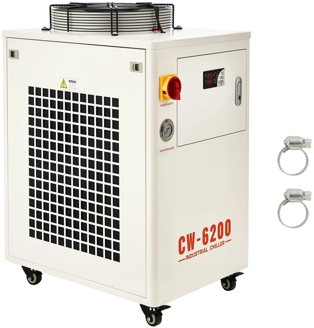 Alt view image 8 of 8 - VEVOR Industrial Water Chiller, 17,060 BTU/h, Industrial Water Cooler Cooling System with Compressor, 3.96 Gal Tank Capacity, 18.5GPM Max Flow Rate, for CO2 Laser Tube Engraving & Cutting Machine