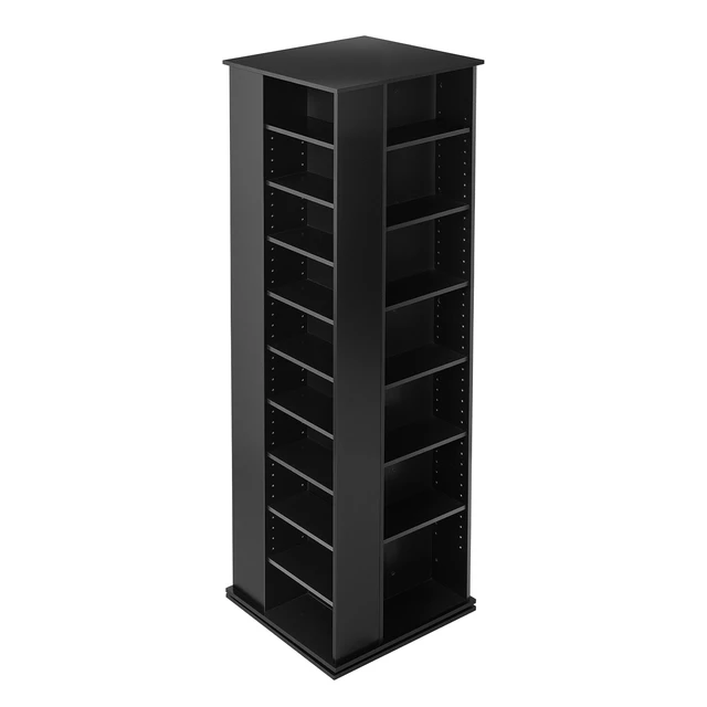 Alt view image 8 of 8 - VEVOR Media Storage Cabinet, CD Rack Tower, 34 Compartments Rotating Media Tower Rack for CDs, DVDs, Books and Game Discs, DVD Stand for Living Room, Home Office and Recording Room, Black