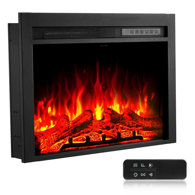 Alt view image 9 of 9 - VEVOR 28.5in Electric Fireplace Insert Wall Recessed Heater 750W 1500W Remote
