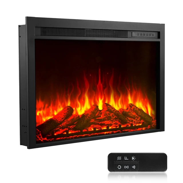 Alt view image 9 of 9 - VEVOR 40in Electric Fireplace Insert Wall Recessed Heater 750W 1500W Remote