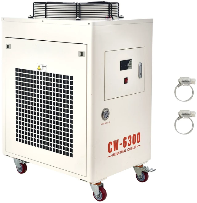 Alt view image 8 of 8 - VEVOR Industrial Water Chiller, 27,300 BTU/h, Industrial Water Cooler Cooling System with Compressor, 10.6 Gal Tank Capacity, 18.5GPM Max Flow Rate, for CO2 Laser Tube Engraving & Cutting Machine