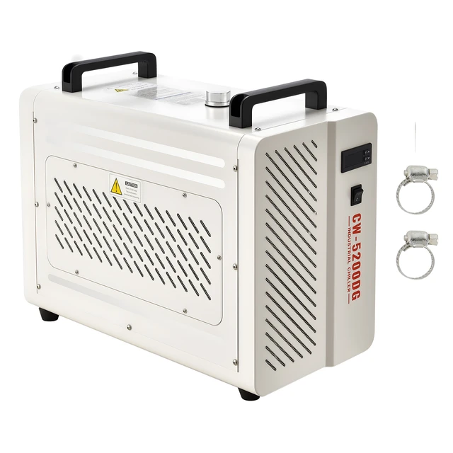 Alt view image 15 of 15 - VEVOR Industrial Water Chiller, 5460 BTU/h, Industrial Water Cooler Cooling System with Compressor, 1.8 Gal Tank Capacity, 3.4GPM Max Flow, Laser Chiller, for CO2 Laser Engraving & Cutting Machine