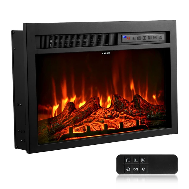 Alt view image 9 of 9 - VEVOR 26in Electric Fireplace Insert Wall Recessed Heater 750W 1500W Remote