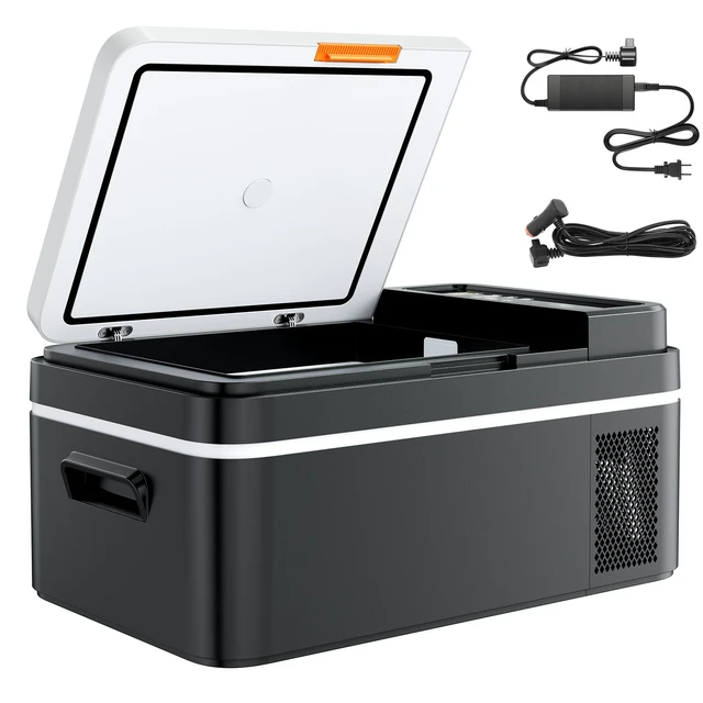 Alt view image 2 of 2 - Car Refrigerator, DC 12/24V AC100-240V Compressor Electric Cooler, -4°F to 68°F Car Fridge with APP Control, 21 QT Cars Freezer for RVs, Campsites, Boats, Camping, Fishing, 60W Portable Freezer