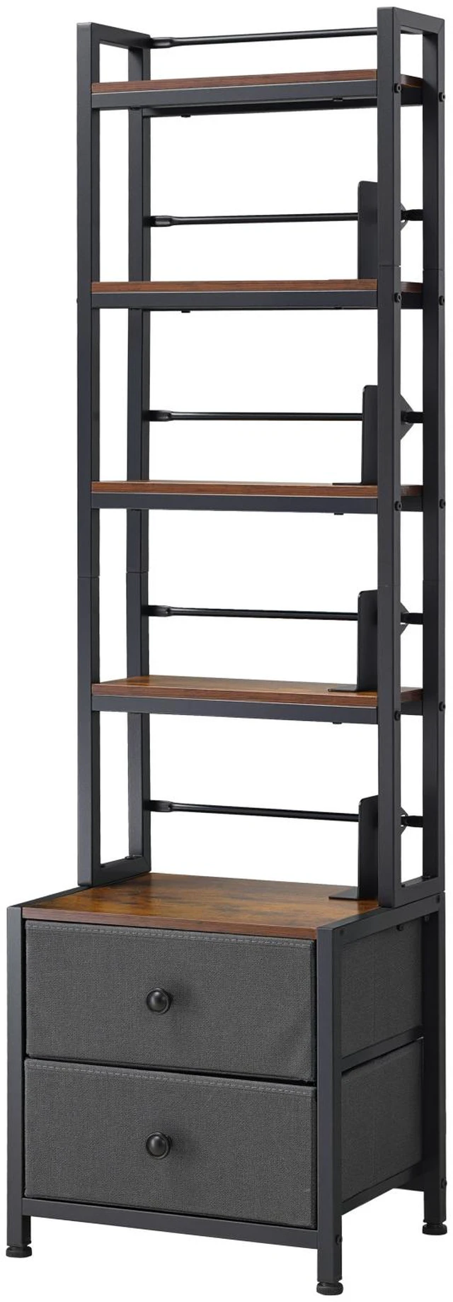 Alt view image 8 of 8 - VEVOR Media Storage Cabinet, 4-Shelf DVD Shelf Organizer with Drawers, 15.75 x 11.81 x 56.50 in Multimedia Storage Organizer for CDs, DVDs, Books and Games, CD Cabinet for Living Room, Home Office