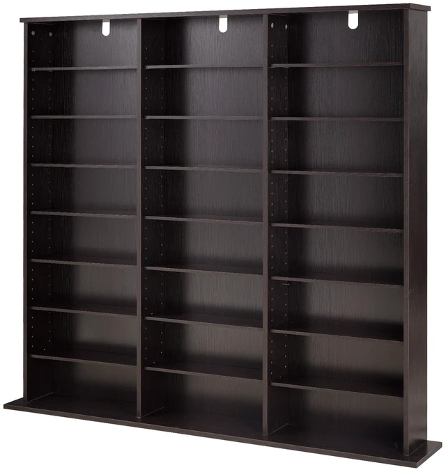 Main image of VEVOR Media Storage Cabinet, 8-Tier DVD Shelf Organizer, 55.91 x 8.66 x 51.18 in Multimedia Storage Organizer for CDs, DVDs, Books & Games, CD Shelf for Living Room, Home Office, Recording Room, Brown