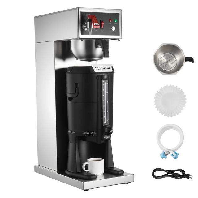 Alt view image 9 of 9 - Commercial Drip Coffee Maker, 16-17 Cups Machine with 2.5 L Thermal Carafe, Keep Warm for 4 Hours, Stainless Steel Brewer with Auto Water Filling, for Restaurant, Office, Coffee Shop & Home