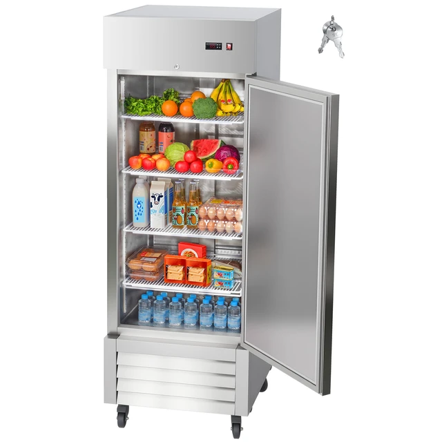 Alt view image 8 of 8 - Commercial Reach-In Refrigerator 29" W, 22 Cu.Ft Stainless Steel Upright Refrigerator with Single Door, Auto-Defrost, 4 Adjustable Shelves, 32 to 50 Temperature Control, ETL Certified