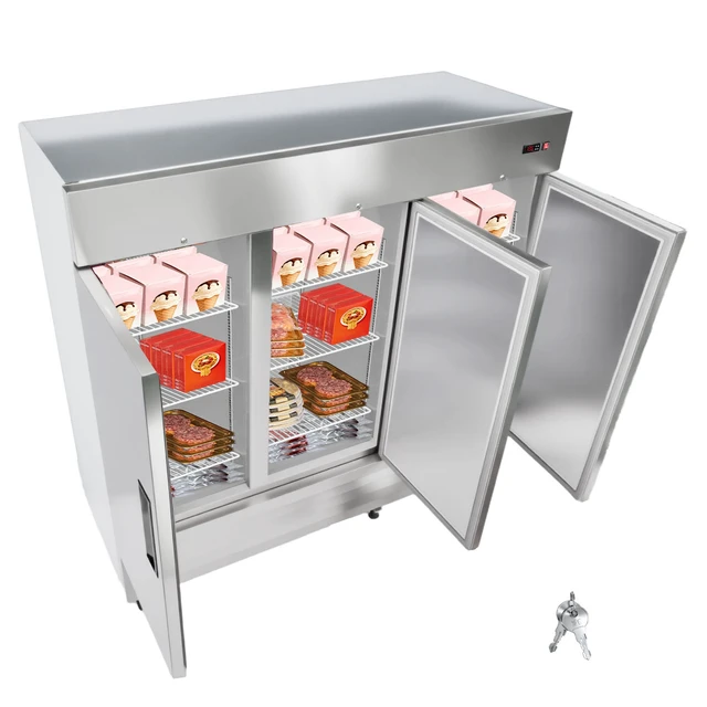 Alt view image 8 of 8 - Commercial Reach-In Freezer 85" W, 69 Cu.Ft Stainless Steel Upright Freezer with Three Doors, Auto-Defrost, 12 Adjustable Shelves, -11 to 14 Temp Control, ETL Certified