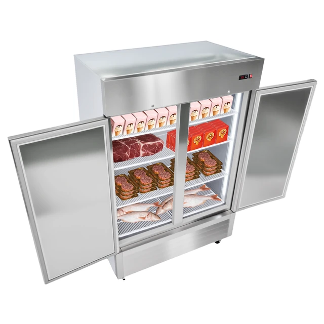Alt view image 8 of 8 - Commercial Reach-In Freezer 54" W, 44 Cu.Ft Stainless Steel Upright Freezer with Double Doors, Auto-Defrost, 8 Adjustable Shelves, -11 to 14 Temp Control, ETL Certified