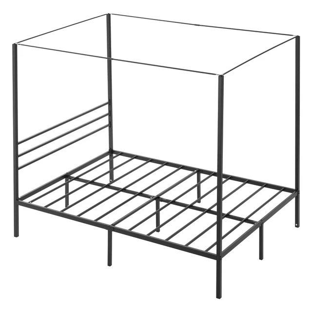 Alt view image 2 of 2 - VEVOR Full Size Canopy Bed Frame Metal Canopy Bed with Four Posters Black