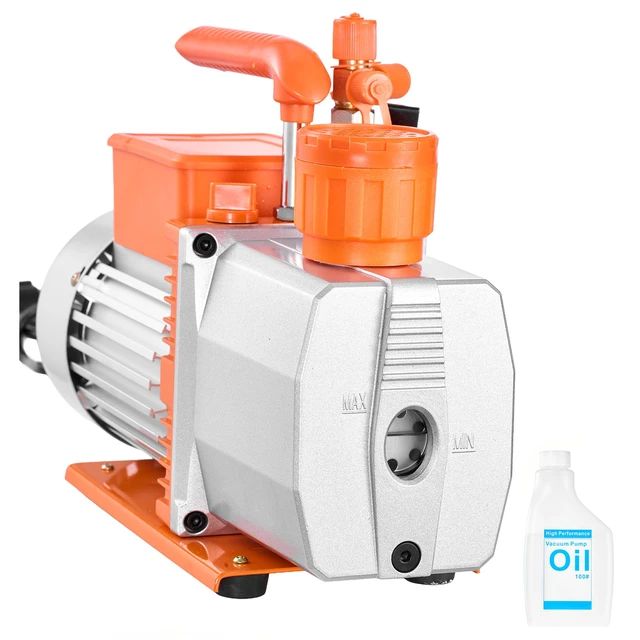 Alt view image 9 of 9 - Vacuum Pump, 7 CFM 3/4 HP, HVAC Two Stage Rotary Vane AC Vacuum Pump, for R134a R22 R410a R1234YF R32, 4 Pole Motor, for Automotive Air Conditioner Maintenance Resin Degassing, Oil Included
