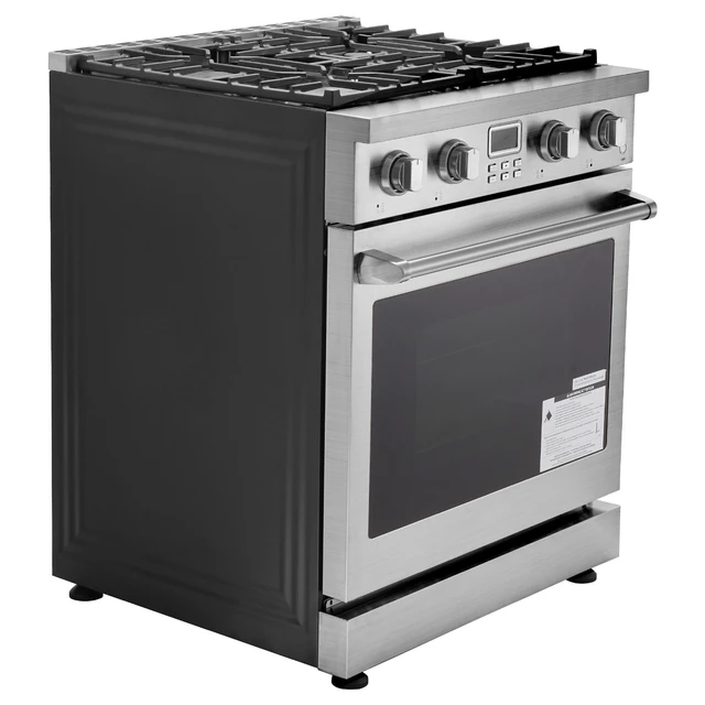 Alt view image 8 of 8 - Gas Range Oven, 29.9 Inches Width, Freestanding Stainless Steel Stove and Oven with 4 Sealed Cooktop Burners, Easy Reach Racks, Halogen Light, 4.8 Cu. Ft. Capacity, for Apartment, Home, Kitchen