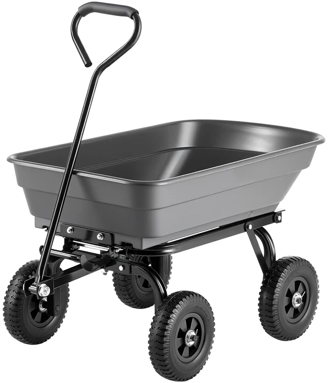 Main image of VEVOR Garden Dump Cart, 600 lbs Poly Dump Cart, Garden Carts Dumps Wagon with 90° Quick-Dumps Mechanism, 180° Swivel Wheels, 270° Flexible Rotating Bearings, Yard Wagon for Plants, Soil, Crops