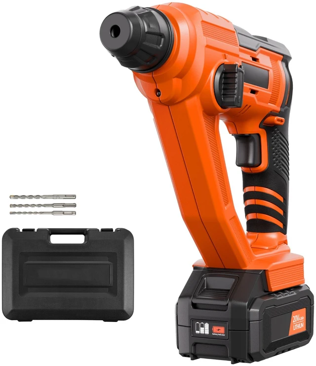Alt view image 2 of 2 - VEVOR 20V SDS-Plus Cordless Rotary Hammer Drill Kit 0.6-Inch 1000RPM 2 Functions