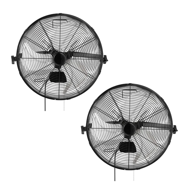 Alt view image 8 of 8 - VEVOR Wall Mount Fan, 18 in Wall Mounted Hanging Fan, 3-Speed, Long Airflow Distance, Adjustable Rotation Angle, Mechanical Control, Powerful for Industry, Commercial, Garage, Workshop, Gym, 2 Pack