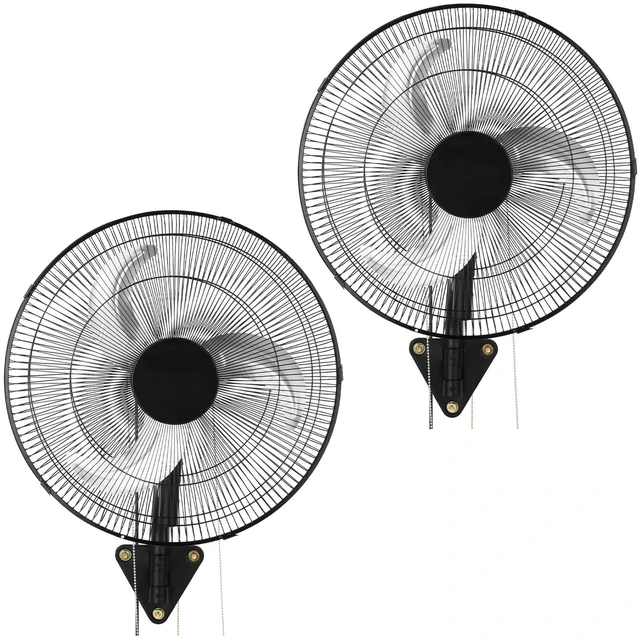 Alt view image 8 of 8 - VEVOR Wall Mount Fan, 18 in Wall Mounted Hanging Fan Oscillating, 3-Speed, Long Airflow Distance, Adjustable Rotation Angle, Mechanical Powerful for Industry, Commercial, Garage, Workshop, Gym, 2 Pack