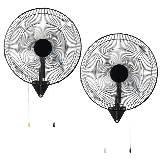 Alt view image 8 of 8 - VEVOR Wall Mount Fan, 20 in Wall Mounted Hanging Fan Oscillating, 3-Speed, Long Airflow Distance, Adjustable Rotation Angle, Mechanical Powerful for Industry, Commercial, Garage, Workshop, Gym, 2 Pack