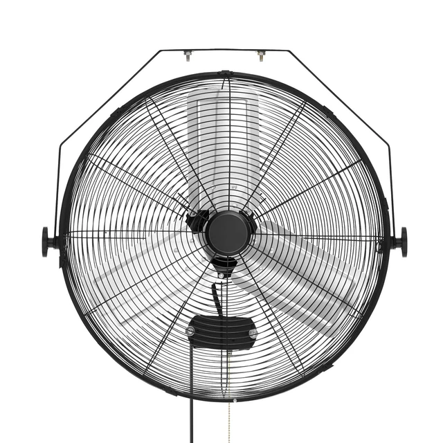 Alt view image 8 of 8 - VEVOR Wall Mount Fan, 24 in Wall Mounted Hanging Fan, 3-Speed, Long Airflow Distance, Adjustable Rotation Angle, Mechanical Control, Powerful for Industry, Commercial, Garage, Workshop, Gym, Black