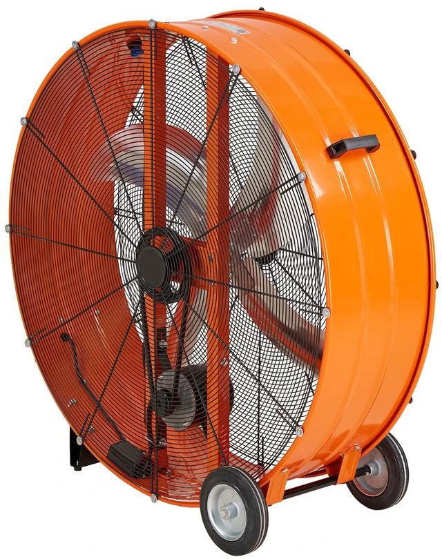 Main image of VEVOR Industrial Shop Fan, 42 Inch Floor Drum Fan, High Velocity 16100 CFM, Heavy Duty Aluminum Blades, 2 Speeds, with Handle, Ideal for Commercial, Garage, Warehouse, Basement, Workshop, Factory