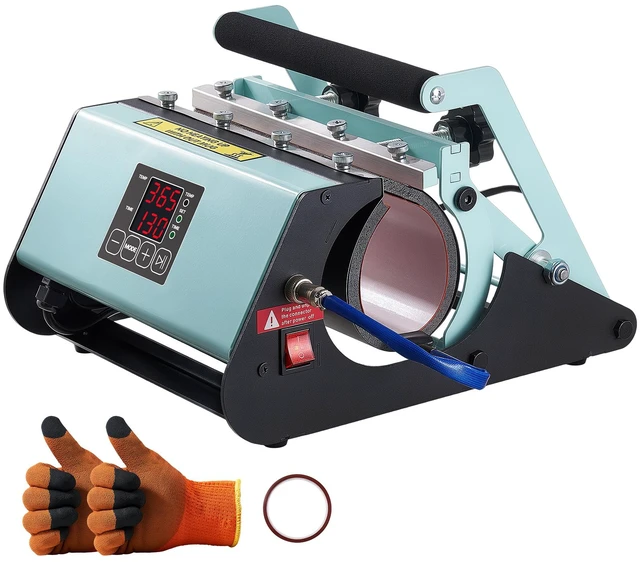 Main image of VEVOR Tumbler Heat Press Machine, 11-30 oz Mug Press, Fast and Even Heating, with Tape and Gloves, Easy Temp and Time Setting, Heat Transfer for Sublimation Tumblers, Cups, Mugs, Black and Green