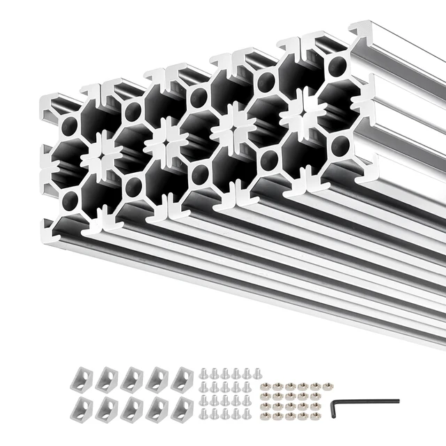 Alt view image 8 of 8 - VEVOR 10PCS 2020 Aluminum Extrusion Profile, 48 Inch 1220 mm, T Slot European Standard Anodized Linear Rail, High-Strength Extruded Aluminum Rail, for 3D Printer Parts and CNC DIY Workbench, Silver